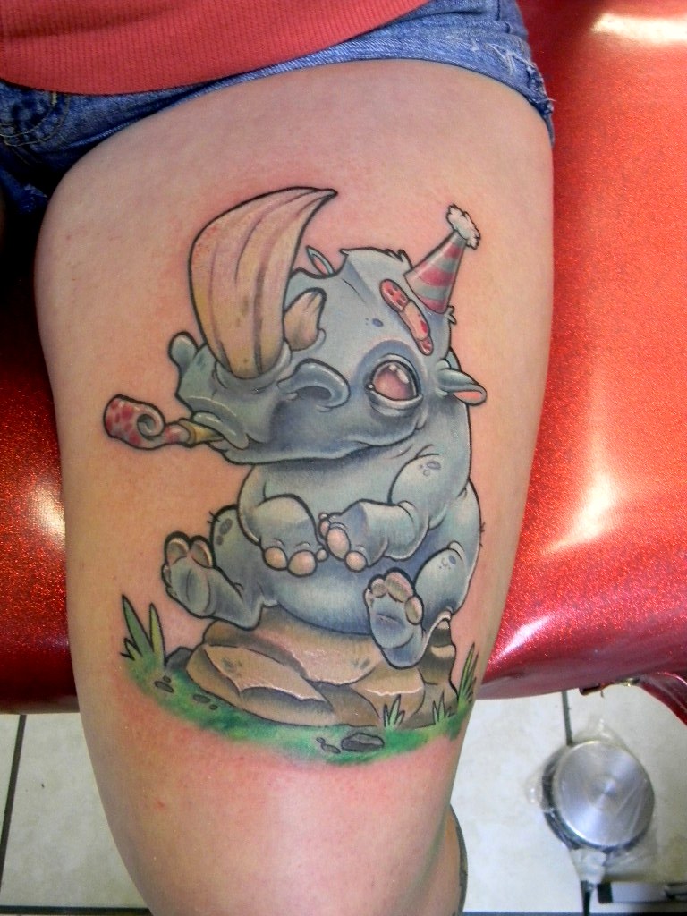 Party Rhino Tattooed