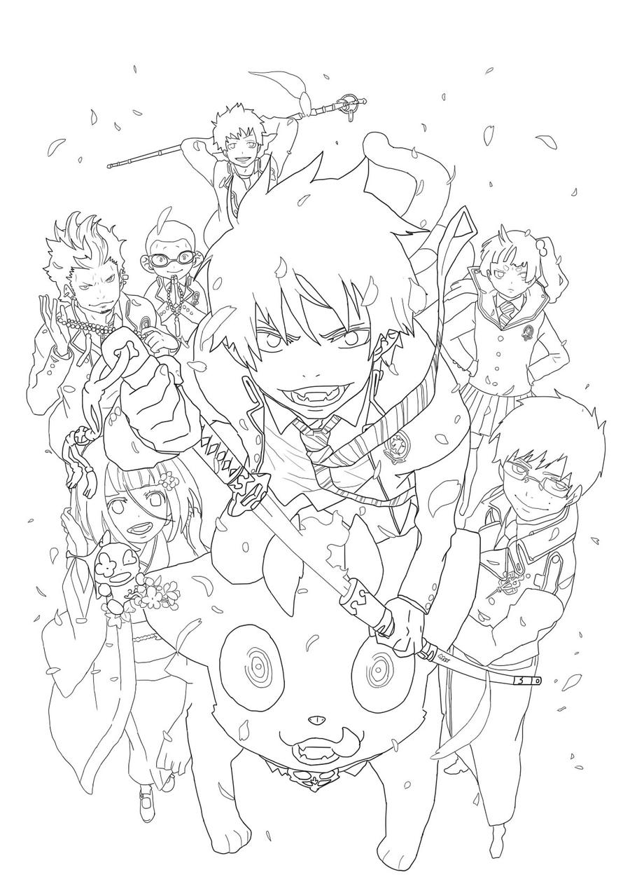 Blue exorcist lineart