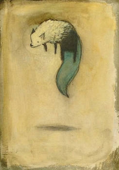 White Fox Levitating