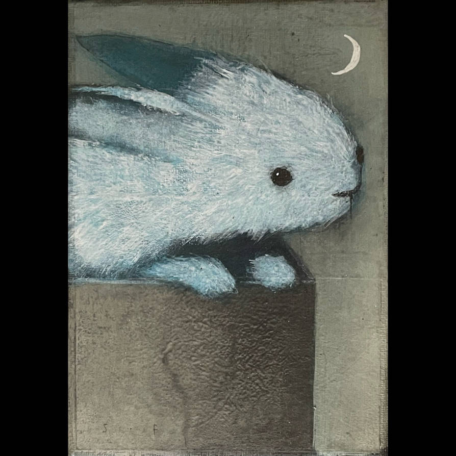 Blue Rabbit Deviantart Boxed Rabbit, Blue with Creacent by SethFitts on DeviantArt