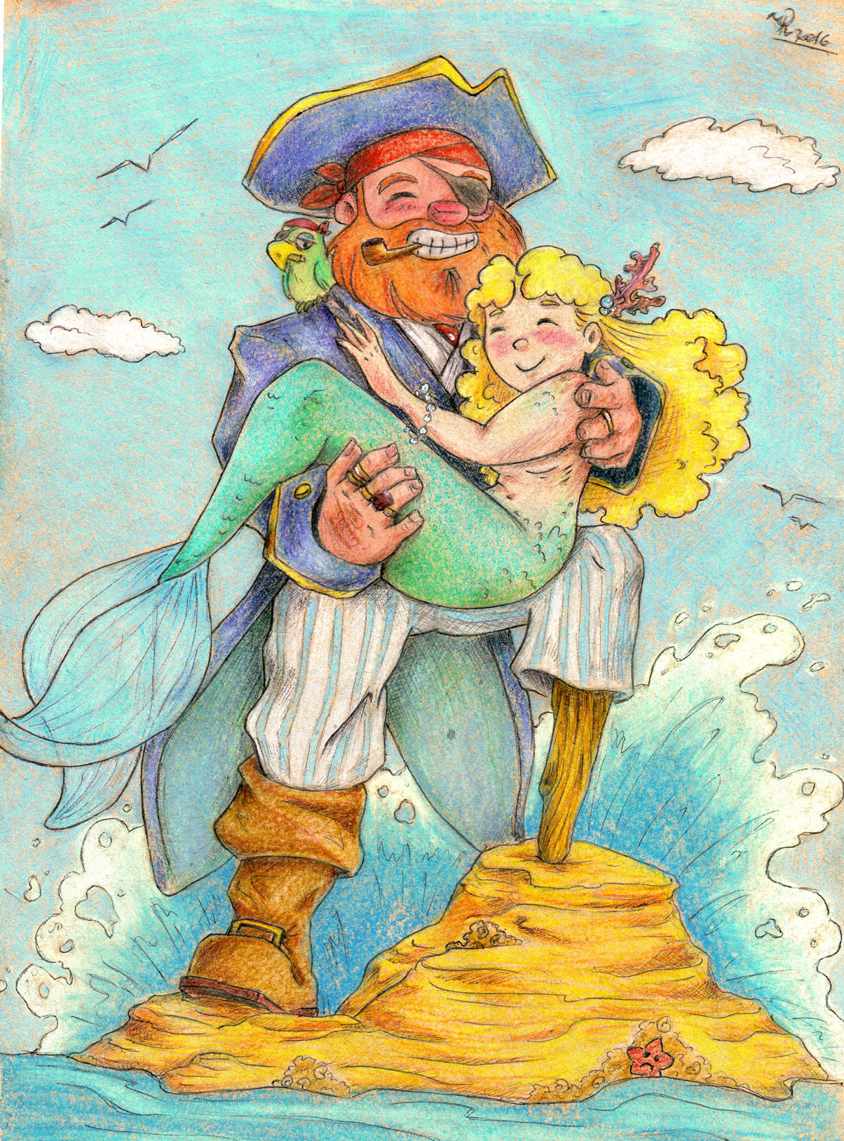 Mermaid and pirate