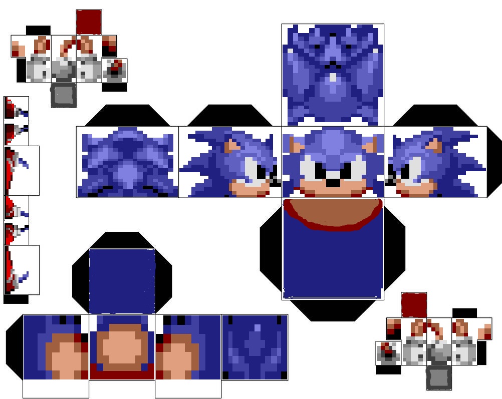 Sonic Papper Classic Sonic Papercraft Sonic Hedgehog Papercraft Paper