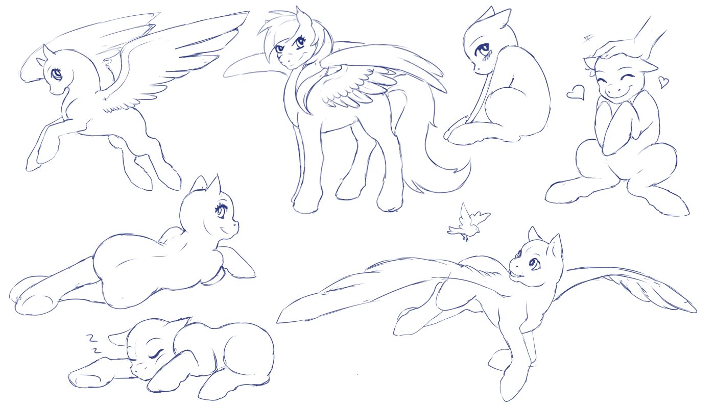 Pony Poses Sketch Sheet - F2U