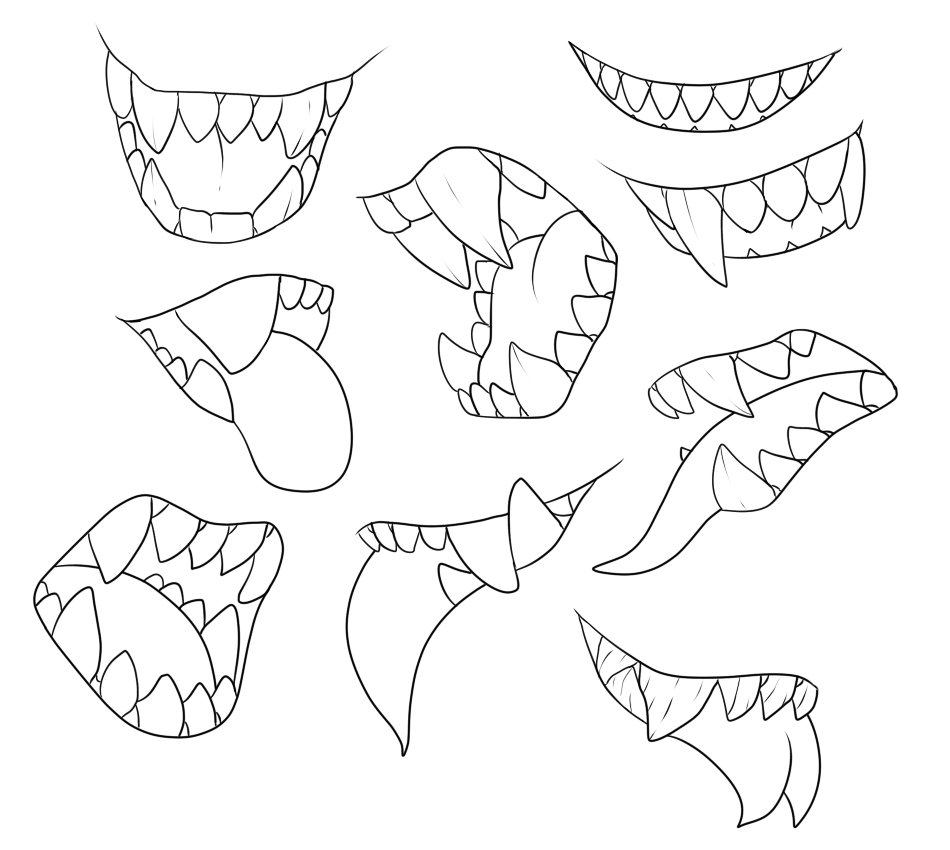 F2U Lineart - More Teeth by ShadowInkWarrior on DeviantArt