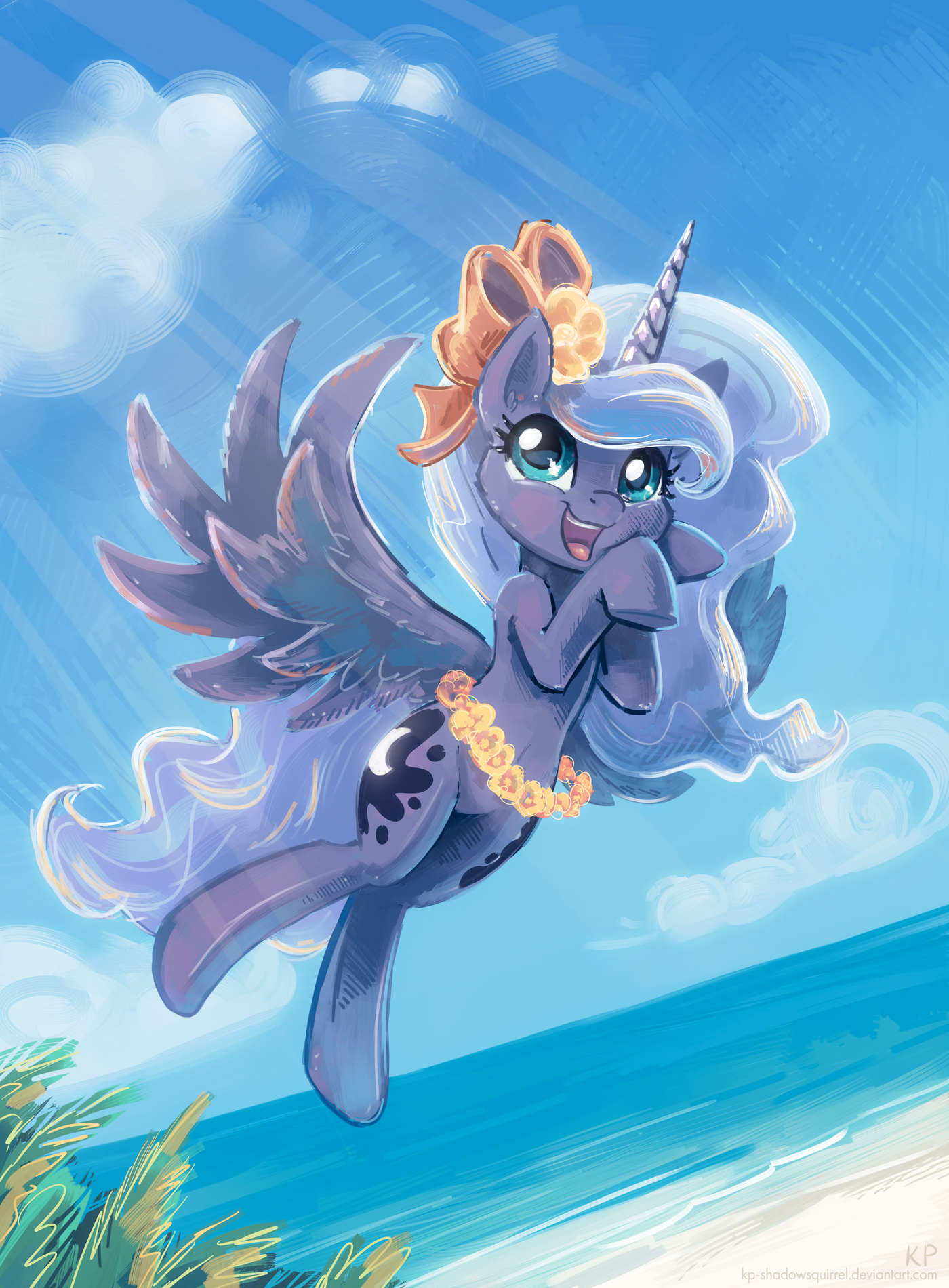 Luna at the beach by KP-ShadowSquirrel