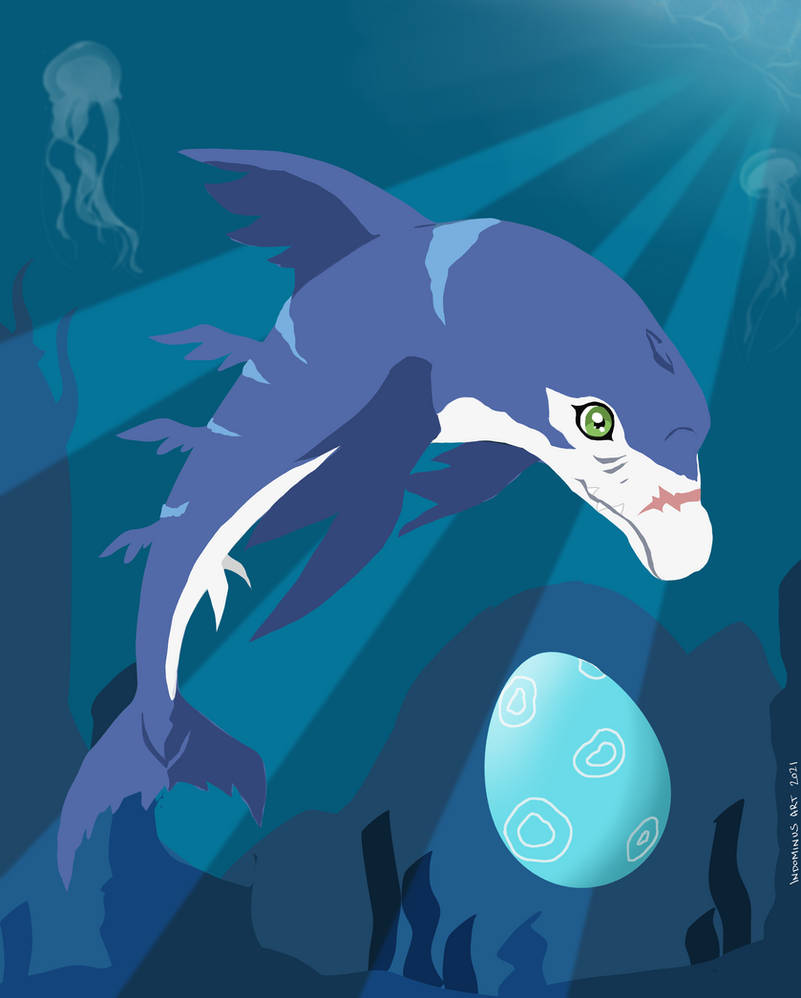 Rukamon / Dolphmon by IndominusArts on DeviantArt
