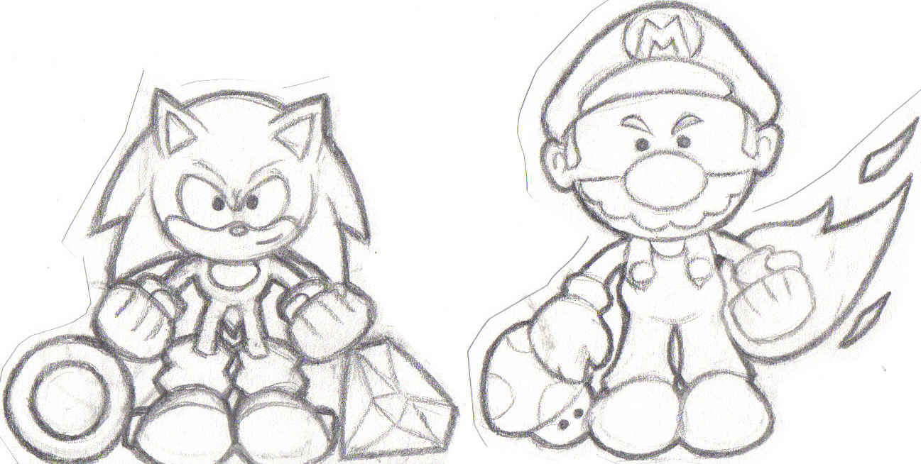 Mario and sonic chibi