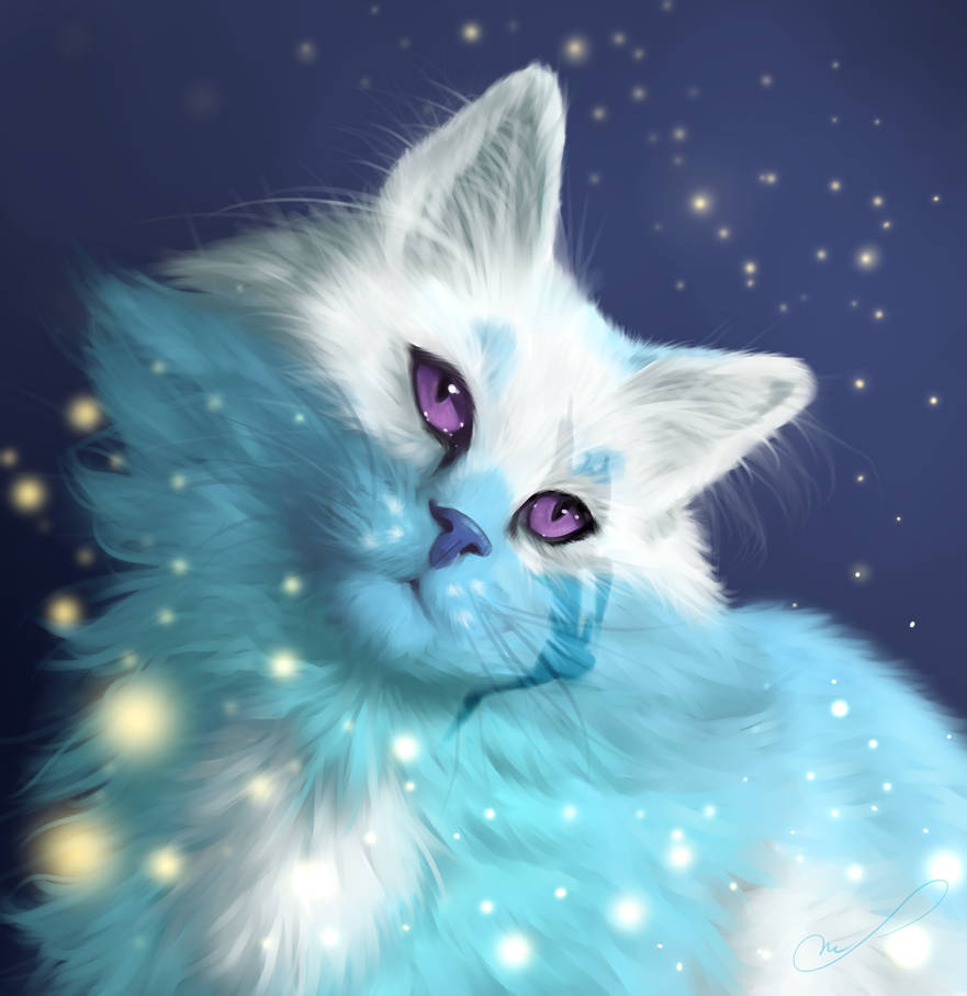 Кошка розовая глаза. Синяя звезда коты Воители арт. Коты Воители голубоглазка. Голубой кот арт. Волшебные котики.