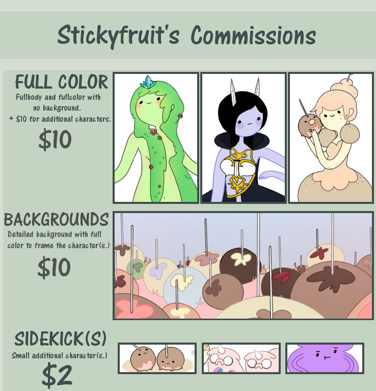 Stickyfruit's Commissions