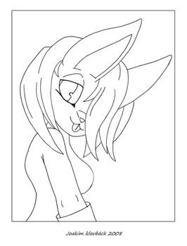 Sexy bunny girl lineart