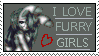 I love furry girls stamp