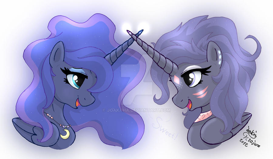 MLP FIM - Princess Luna and OC Princess Night Glow