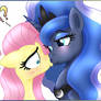 MLP FIM - Princess Luna And Fluttershy Kiss