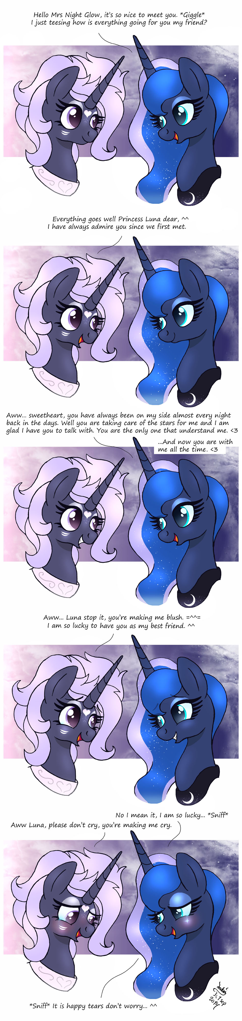 MLP FIM comic - OC Night Glow Talk With Luna