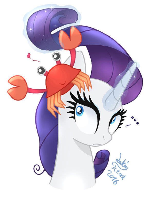 MLP FIM - Rarity And Crab by Joakaha on DeviantArt
