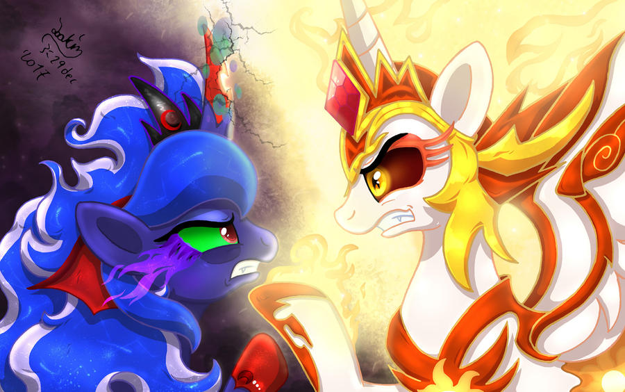 MLP FIM - Evil Luna Vs Evil Celestia