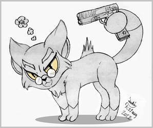 Cat Mordecai With A Glock