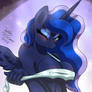 MLP FIM - Anthro Luna Sitting Flirt