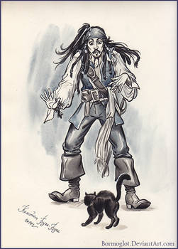 Captain Jack Sparrow and the black Cat.