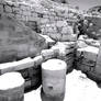 Ruins at Petra BW