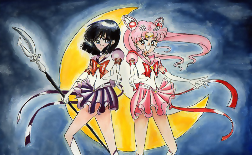 Eternal Sailor Saturn and Chibi-moon by CraftacularCourtney on DeviantArt