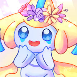 Jirachi with flowers 