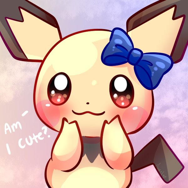 Pichu Grumpy Pichu With A Bow by AngelRoseStar on DeviantArt