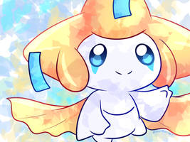 Jirachi with leaves