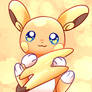 Alolan Raichu sitting with tail