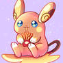 Alolan Riachu Eating Fries