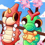 Caterpie And Wrumple Chery Blossoms