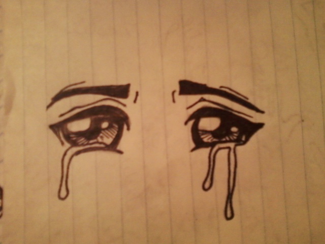 how to draw girl anime eyes crying