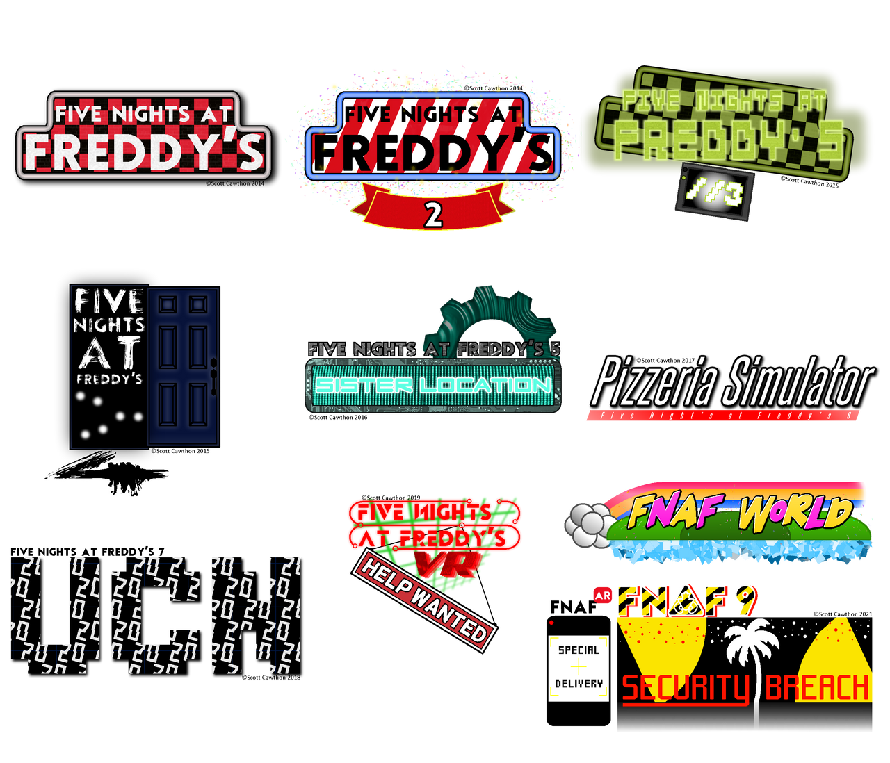 FNAF Logo Redesigns by Fi-Fi-theDestroyer on DeviantArt