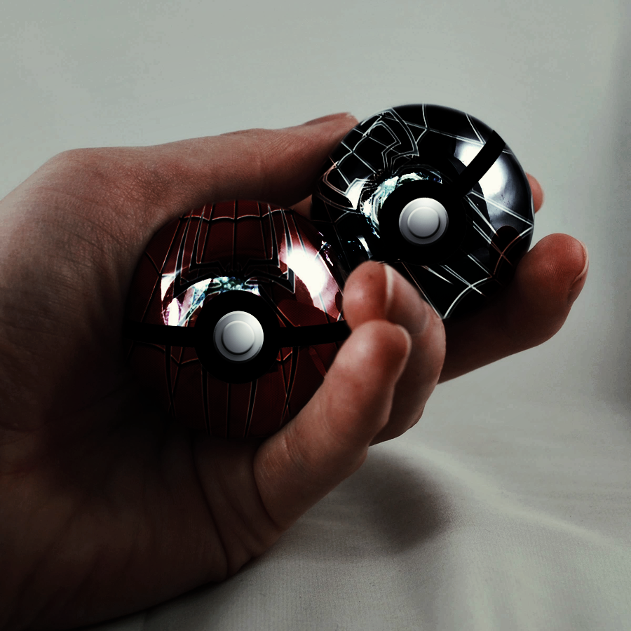 Spiderman and Venom Pokeballs