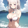 Emilia Re:Zero cute bikini showcase