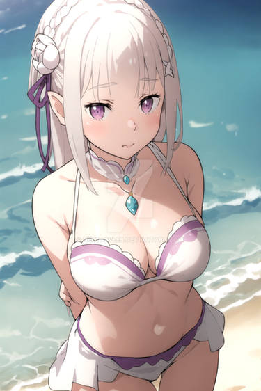 Emilia Re:Zero cute bikini