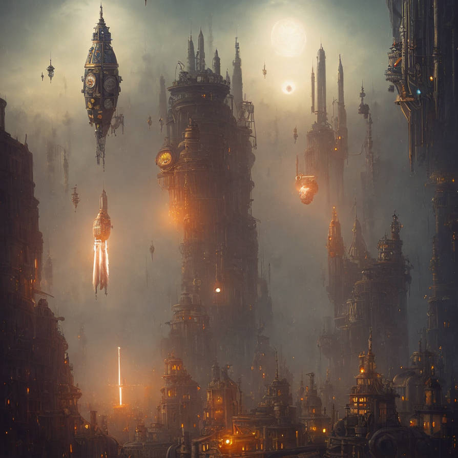 Steam Punk Rockets Steampunk-city-rockets-and-zeppelins-epic-royal-ba by ziggyxdust on ...