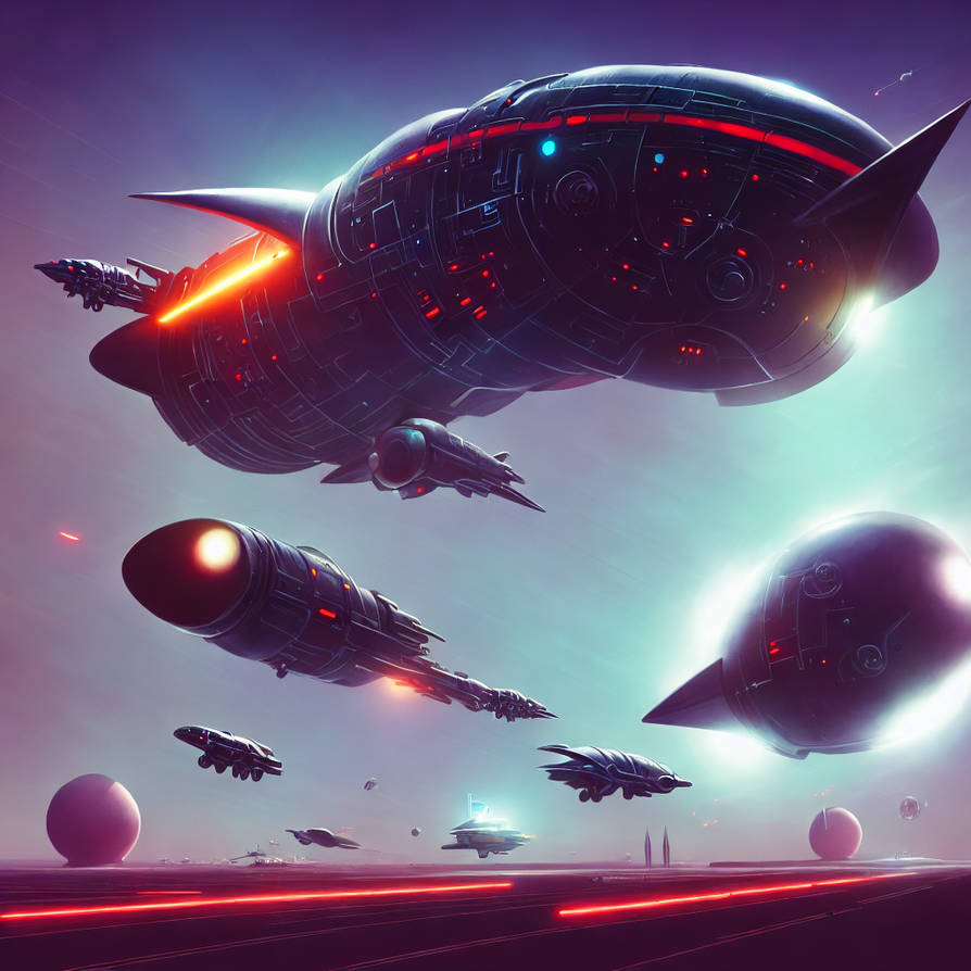 Atompunk-rocket-and-flying-saucer-outer-space-vani by ziggyxdust on ...