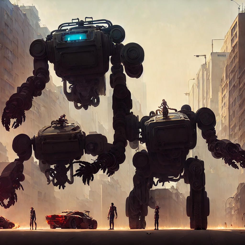 Diesel-punk-giant-robot-destroying-cars-unreal-eng by ziggyxdust on ...