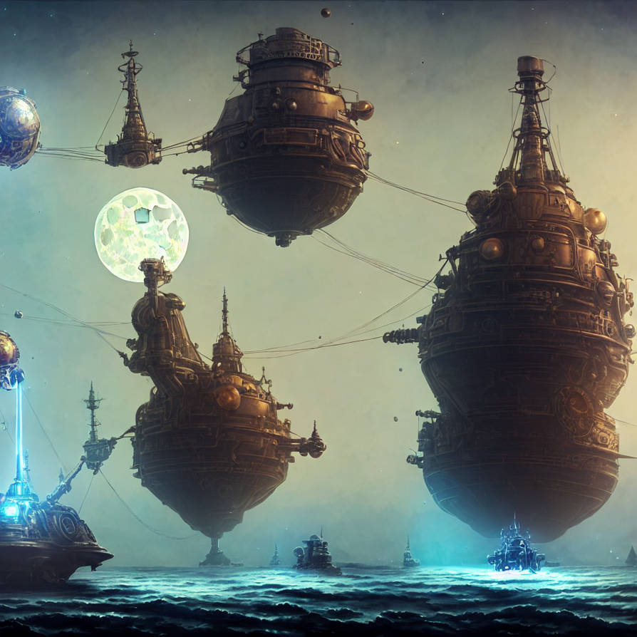 Steampunk-lunar-surface-landing-ship-with-sails-ep by ziggyxdust on ...