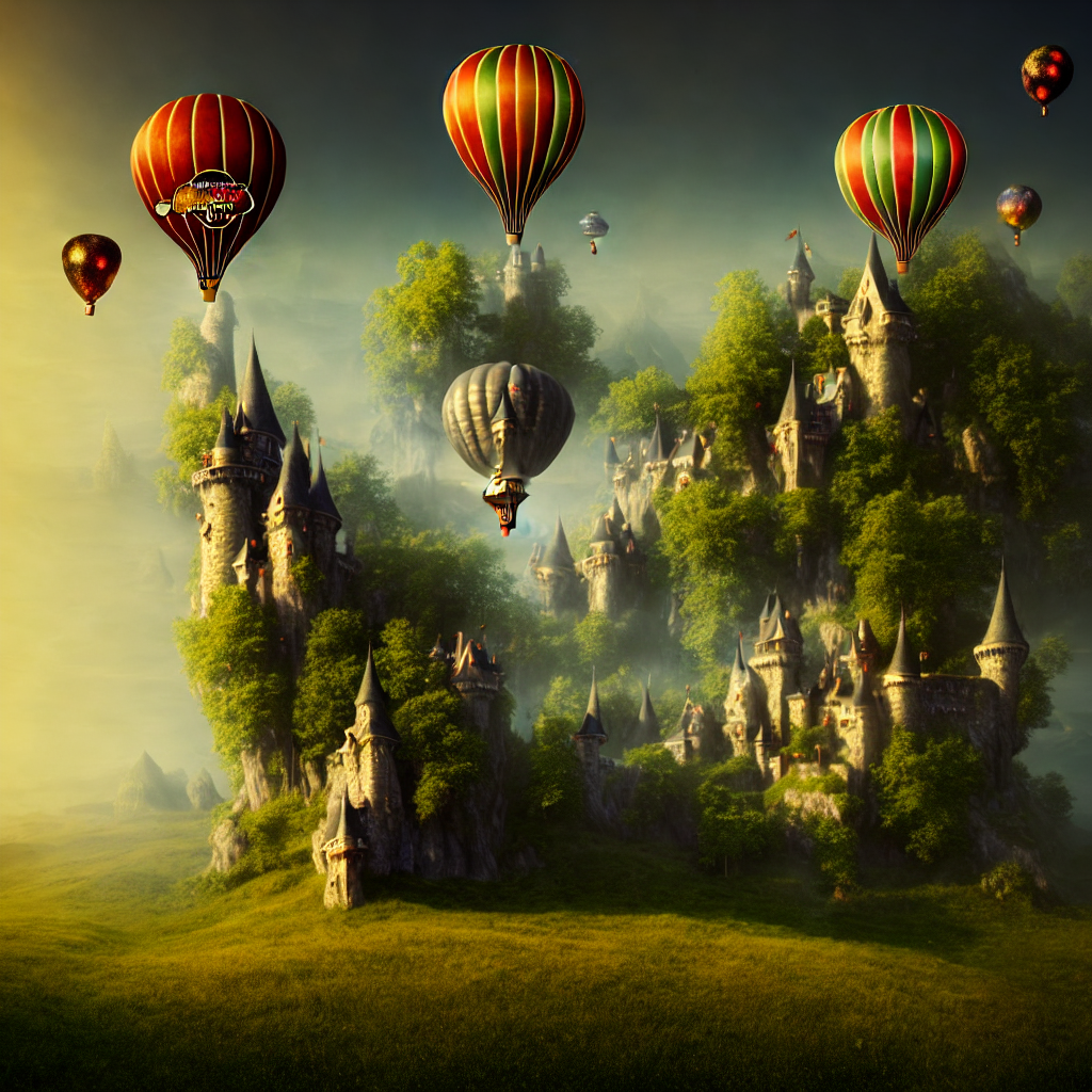 Fantasy-castle-village-road--hot-air-balloon-perfe by ziggyxdust on  DeviantArt