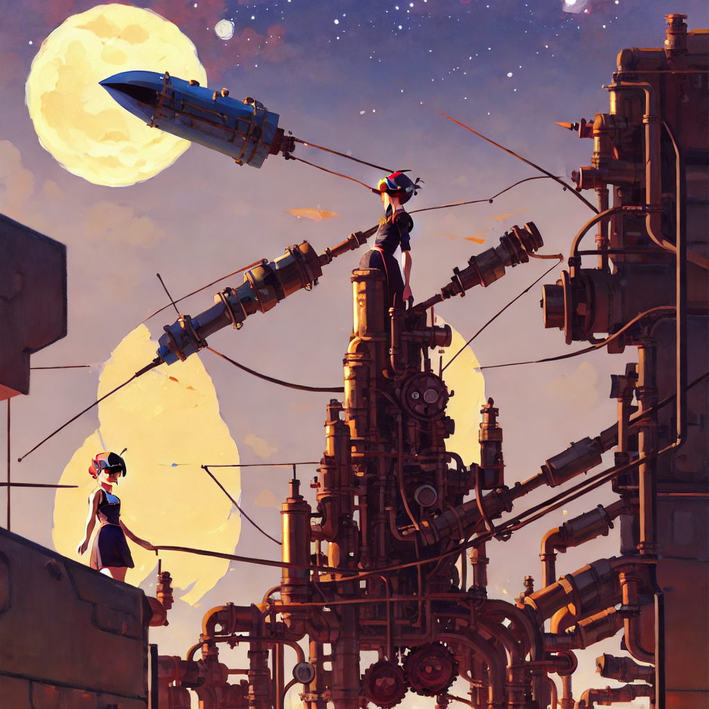 Stesmpunk Rockets Girl-closeup-steampunk-atomic-rocket-in-the-city-a by ziggyxdust on ...