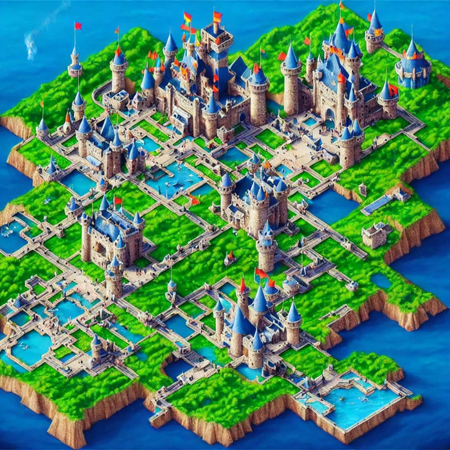 Isometric-island-map-with-fantasy-castle-cinematic by ziggyxdust on ...