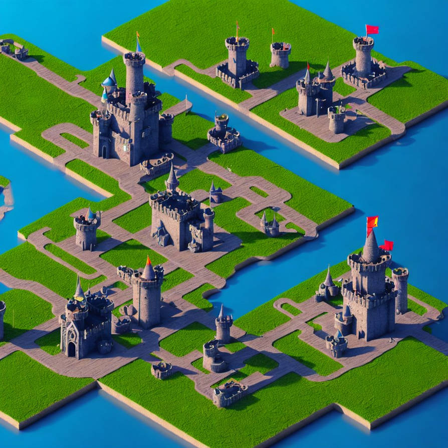 Isometric-island-map-with-fantasy-castle-isometric by ziggyxdust on ...