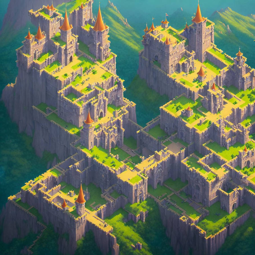 Isometric--map-of-a-fantasy-castle-on-a-mountain-u by ziggyxdust on ...