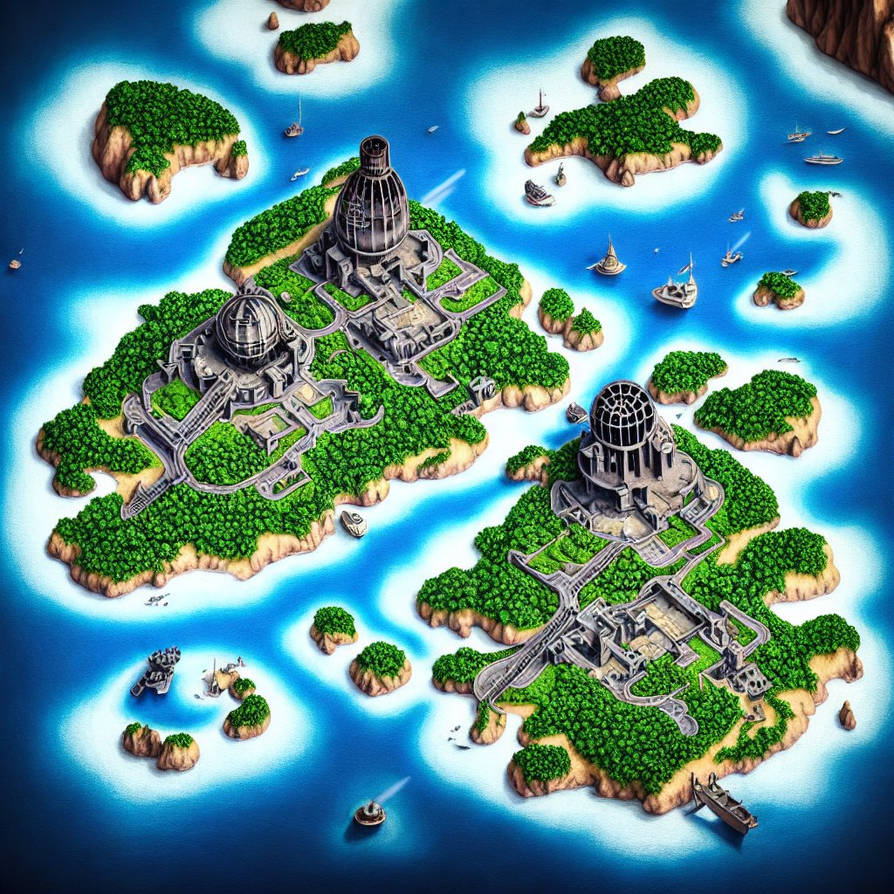 Island Hitmap Isometric-island-map-with-atomic-bomb-explosion--p by ziggyxdust on ...