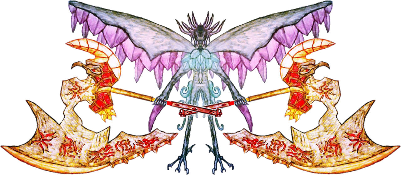 Demis holding his ancient devil rune axe's by Alisterlebeau on DeviantArt