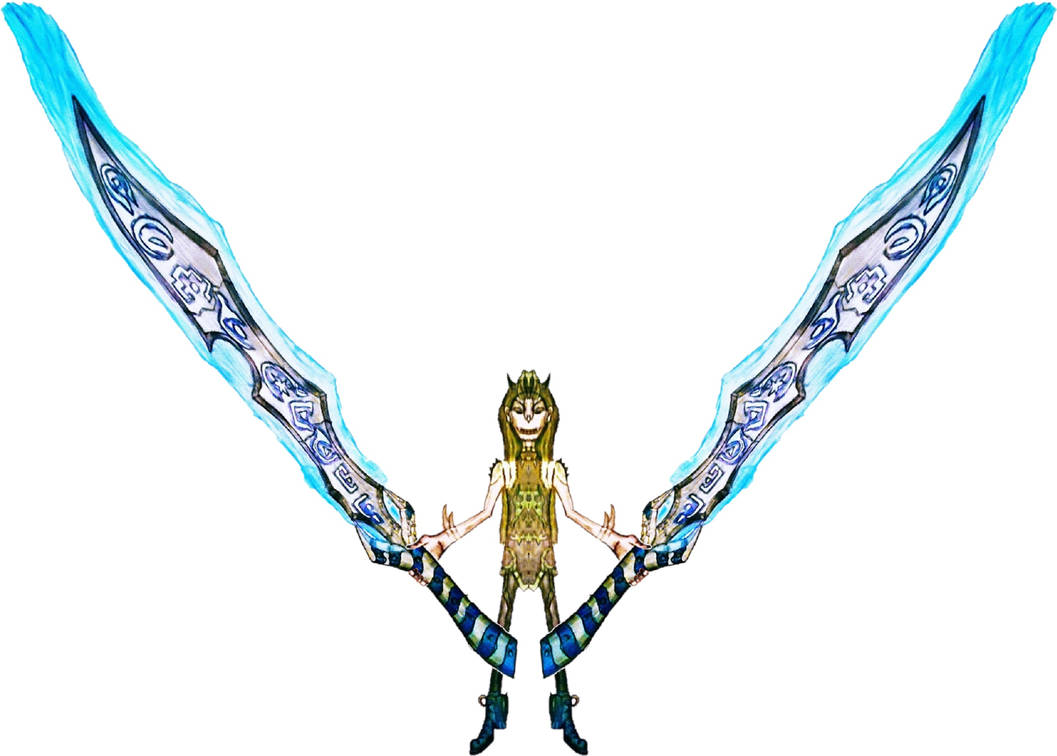 Delvin holding his ice rune swords by Alisterlebeau on DeviantArt