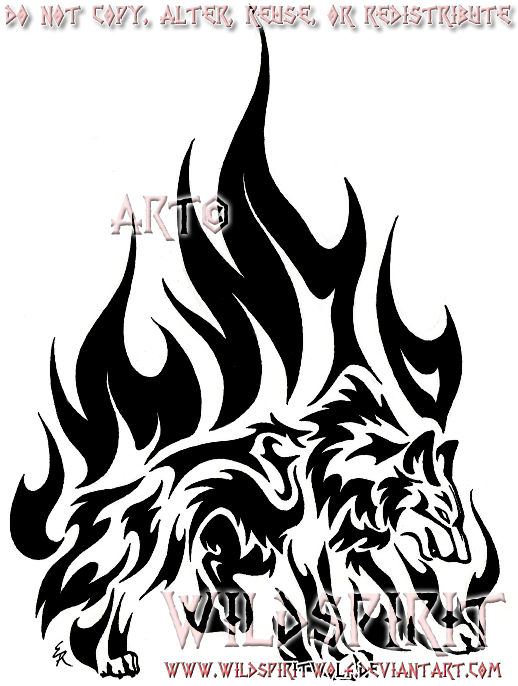 Determined Flame Wolf Tattoo by WildSpiritWolf on DeviantArt