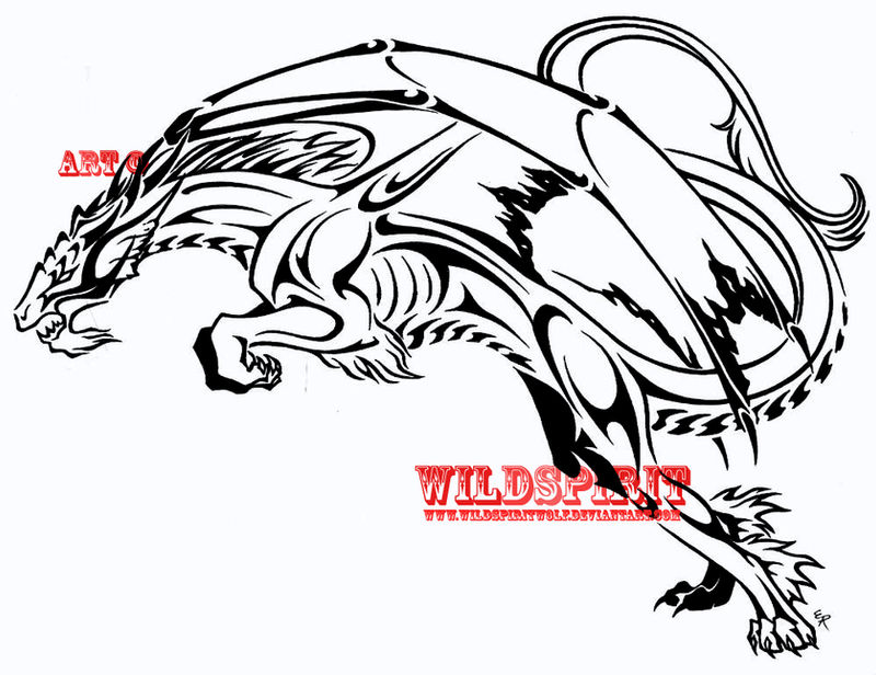 Tribal Vysh Dragon Design by WildSpiritWolf